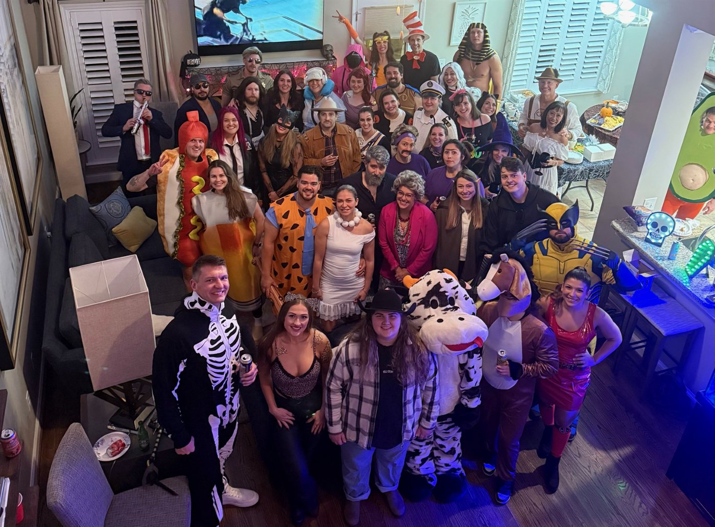 WPCF members in costume at a past Kale's Halloween party